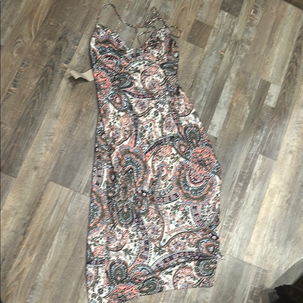 Floral Paisley Spaghetti Strap Dress